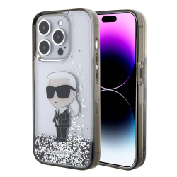 Futrola Karl Lagerfeld Liquid Glitter Ikonik za iPhone 15 Pro Max 6.7 Transparent (KLHCP15XLKKNSK).