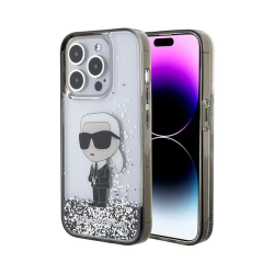 Futrola Karl Lagerfeld Hc Liquid Glitter Ikonik za iPhone 15 Pro 6.1 Transparent (KLHCP15LLKKNSK).