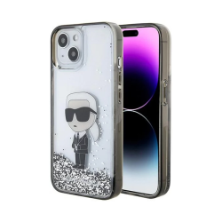 Futrola Karl Lagerfeld Hc Liquid Glitter Ikonik za iPhone 15 Transparent (KLHCP15SLKKNSK).