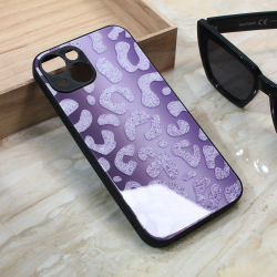 Futrola Shiny glass za iPhone 14 ljubicasta.
