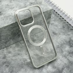 Futrola providna ELEGANT MAGSAFE za iPhone 15 Pro Max (6.7) srebrna (MS).