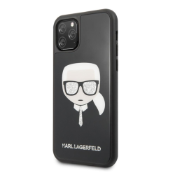 Futrola Karl Lagerfeld Double Layers Glitter Head za iPhone 11 Pro crna (KLHCN58DLHBK).