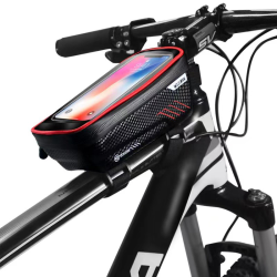 Torba/drzac za mobilni telefon za bicikl Wild man crno crvena.