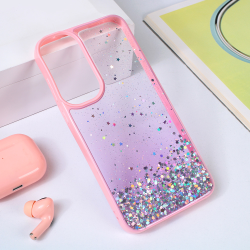 Futrola Frame Glitter za Samsung A556 Galaxy A55 5G roze.
