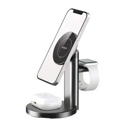 Punjac bezicni magnetni 3in1 za iphone i Apple smart watch Moxom MX-HC119 crni (MS).