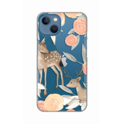 Silikonska futrola print Skin za iPhone 13 Flower Deer.