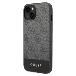 Futrola Guess Hc PC/TPU 4G Pu Bottom Stripe za iPhone 15 siva (GUHCP15SG4GLGR).