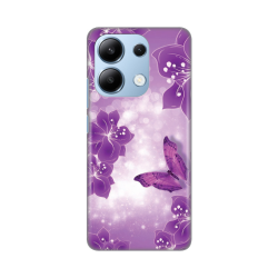 Silikonska futrola print za Xiaomi Redmi Note 13 4G Butterfly And Flowers.