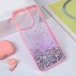 Futrola Frame Glitter za Xiaomi Redmi 13C roze.