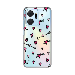 Silikonska futrola print Skin za Huawei Honor X7a Heart Pattern.