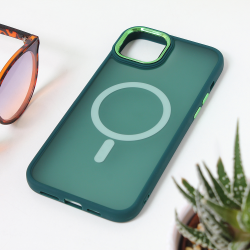 Futrola Magsafe colorful za iPhone 15 Plus tamno zelena.