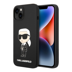 Futrola Karl Lagerfeld Hc Silicone NFT Ikonik za iPhone 15 crna (KLHCP15SSNIKBCK).