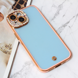 Futrola Cirkon Camera za iPhone 15 roze.