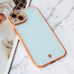Futrola Cirkon Camera za iPhone 15 Plus roze.