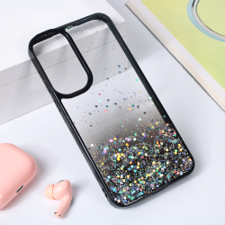 Futrola Frame Glitter za Samsung A556 Galaxy A55 5G crna.