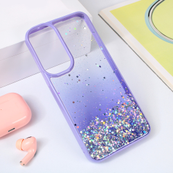 Futrola Frame Glitter za Samsung A556 Galaxy A55 5G ljubicasta.