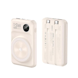 Power Bank baterija Magsafe REMAX Lecho Series RPP-527 PD 20W + QC 22.5W Fast Charging 10000mAh beli.