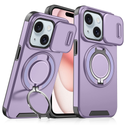 Futrola CamShield Ring stand za iPhone 15 ljubicasta.