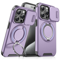 Futrola CamShield Ring stand za iPhone 15 Pro 6.1 ljubicasta.