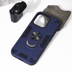 Futrola Hard Ring za iPhone 16 Pro tamno plava.