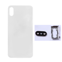Poklopac za Iphone X beli+metalni drzac sa staklom kamere (NO LOGO).