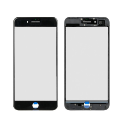 Staklo touchscreen-a + frame + OCA + polarizator za Iphone 7 Plus Crno (Crown Quality).