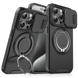 Futrola CamShield Ring stand za iPhone 15 Pro 6.1 crna.