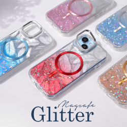 Futrola Magsafe Glitter za iPhone 16 6.1 crvena.