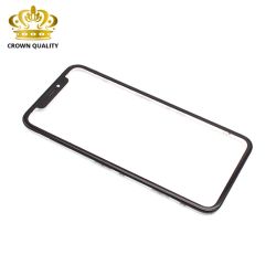 Staklo touchscreen-a za Iphone XR+ frame (Crown Quality) black (MS).
