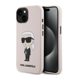 Futrola Karl Lagerfeld Hc Silicone NFT Ikonik za iPhone 15 roze (KLHCP15SSNIKBCP).
