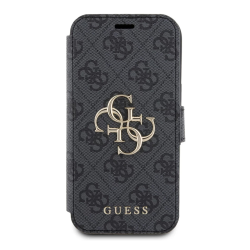 Futrola Guess Bk Pu leather 4G Metal Logo za iPhone 15 siva (GUBKP15S4GMGGR).