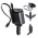 Auto punjac C1 4u1 PD 3A, USB 2.4A 120W (total) sa Type C/lightning kablom tamno sivi.