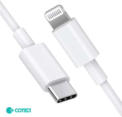 Data kabl Coteci CS2165 3A PD na iPhone lightning beli 1m.