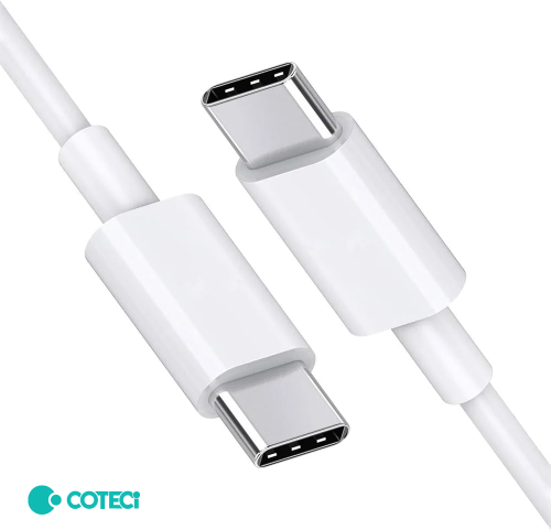 Data kabl Coteci 32117 5A 60W 40 Gps PD Type C na Type C beli 1m.