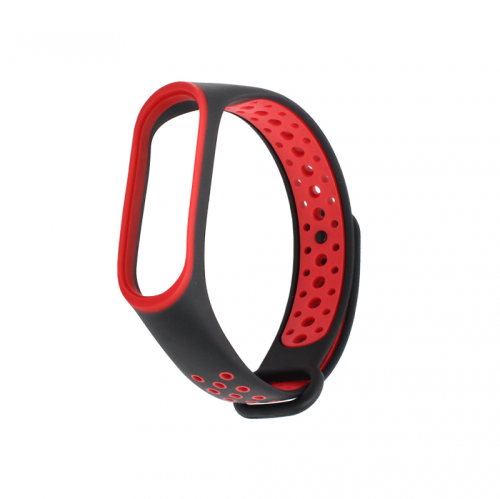 Narukvica za smart watch Xiaomi Mi Band M3/M4 crno crvena.