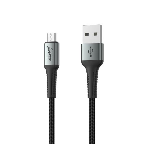 USB data kabl Superior SU-K104 Fast 12W 2.4A USB A na Micro 1m crni (MS).