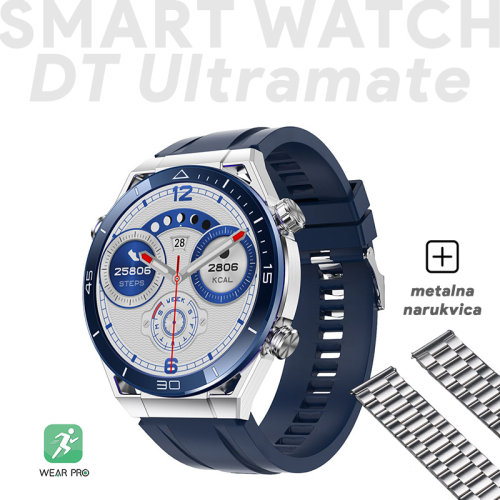 Smart Watch DT Ultramate plavi (metalna+silikonska narukvica).