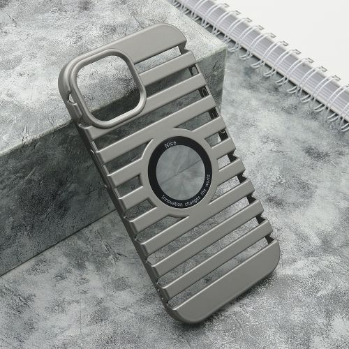 Futrola LINES LOGO CUT za iPhone 15 siva (MS).