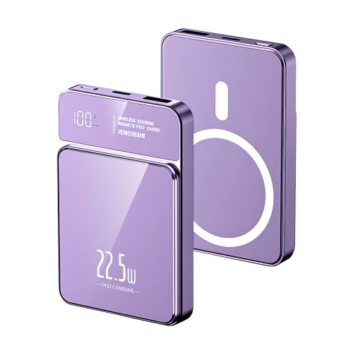Power Bank baterija MagSafe M50 15W PD 20W+22.5W Fast 5000mAh ljubicasti (MS).