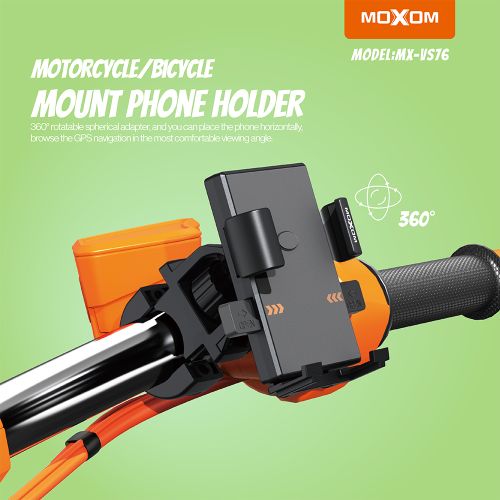 Drzac za mobilni telefon MOXOM MX-VS76 za bicikl i motor crni (MS).