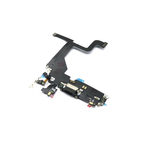 Flet kabl za Iphone 13 Pro + konektor punjenja BLACK (MS).
