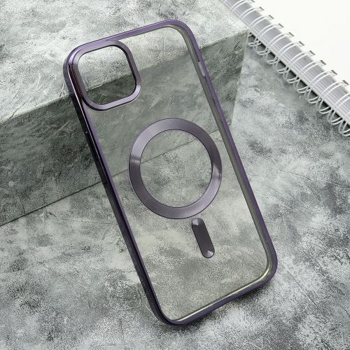Futrola providna ELEGANT MAGSAFE za iPhone 15 Plus ljubicasta (MS).