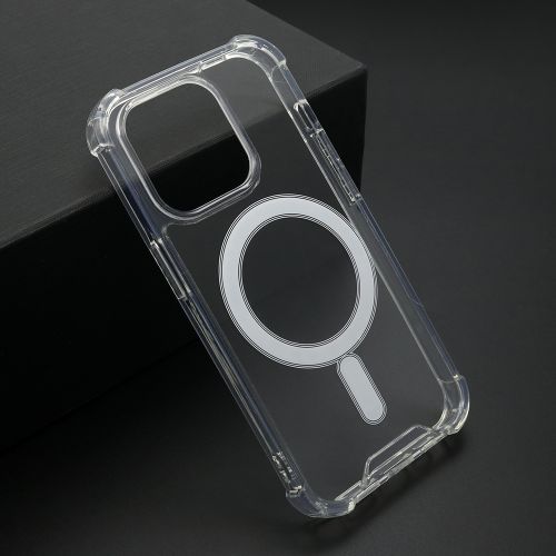Futrola CRASHPROOF MAGNETIC CONNECTION za iPhone 15 Pro (6.1) providna (bela) (MS).