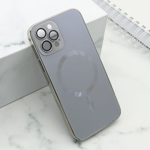 Futrola ELEGANT METAL MAGSAFE za iPhone 12 Pro siva (MS).