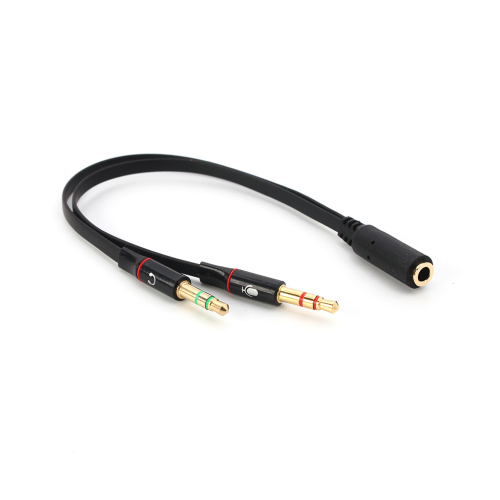 Kabl splitter 3.5mm za mikrofon I zvucnike crni.