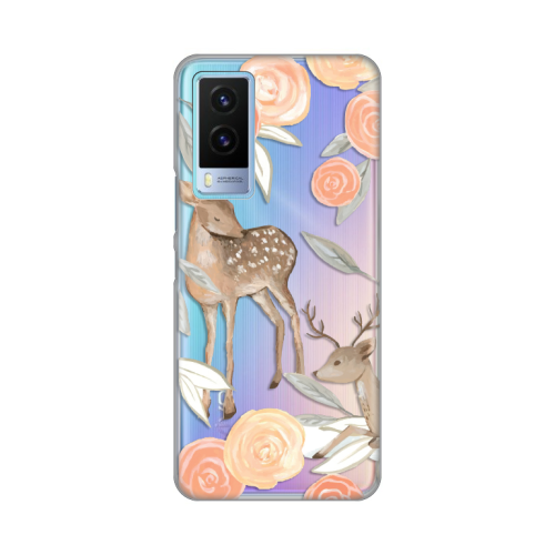 Silikonska futrola print Skin za Vivo Y71T Flower Deer.