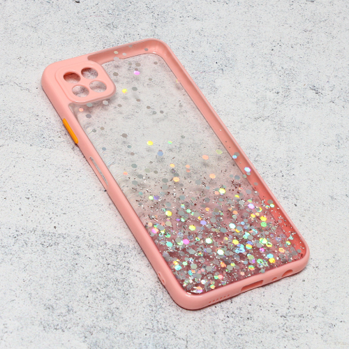 Futrola Frame Glitter za Samsung A226 Galaxy A22 5G roze.