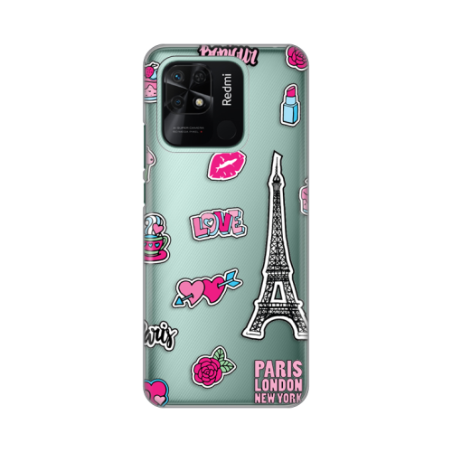 Silikonska futrola print Skin za Xiaomi Redmi 10C Love Paris.