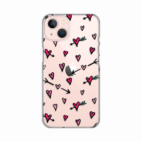 Silikonska futrola print Skin za iPhone 13 Hearts Pattern.