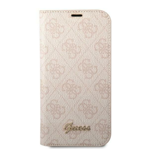 Futrola Guess BT PC/TPU 4G PU Script Metal za iPhone 14 Pro pink (GUBKP14LHG4SHP).